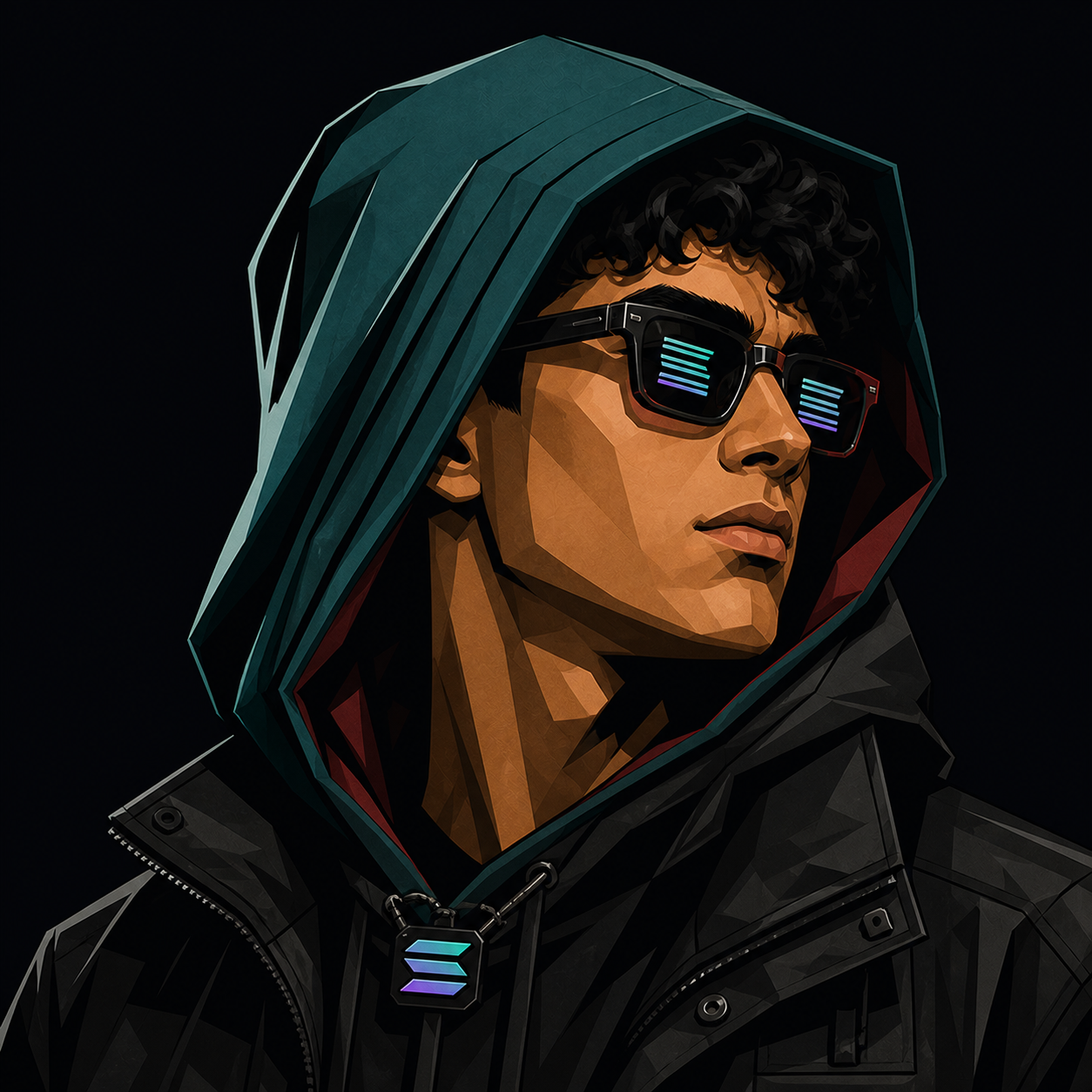 Hooded STORMMCHASER wearing illuminated Solana glasses
