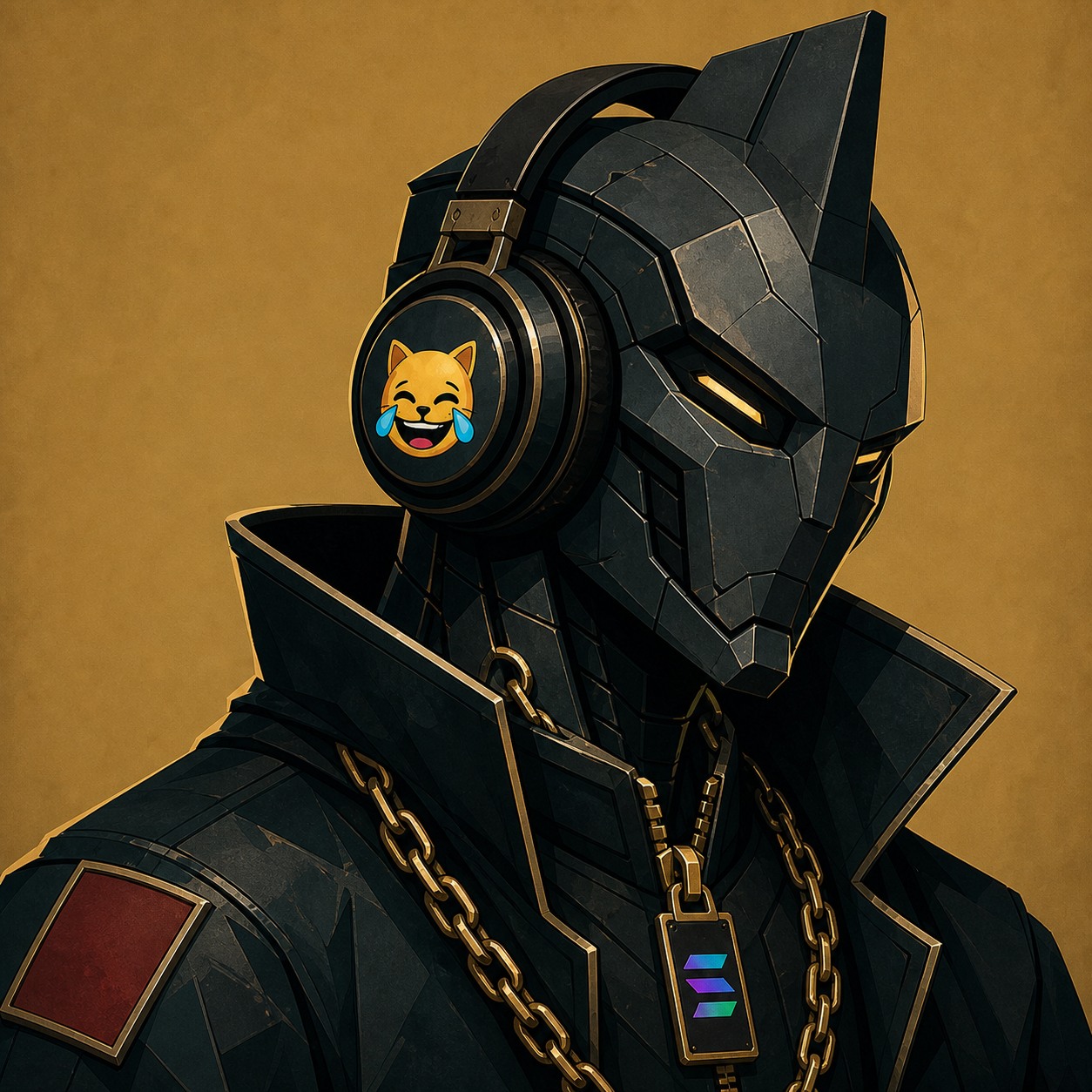 Obsidian synth STORMMCHASER with headphones and Solana tag
